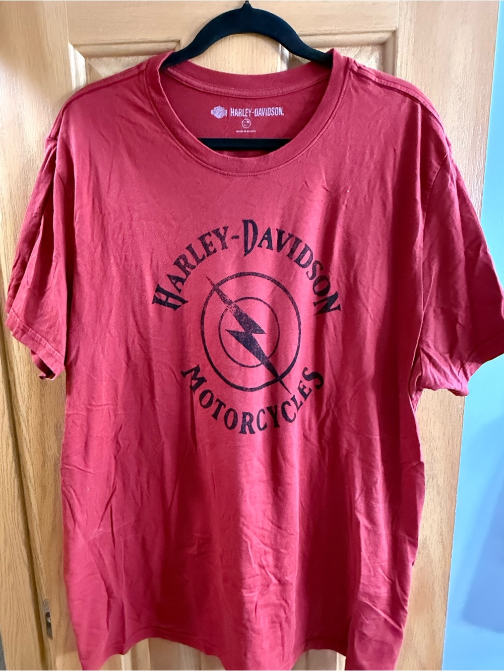 Harley-Davidson Red T-Shirt with Black Motorcycle Emblem